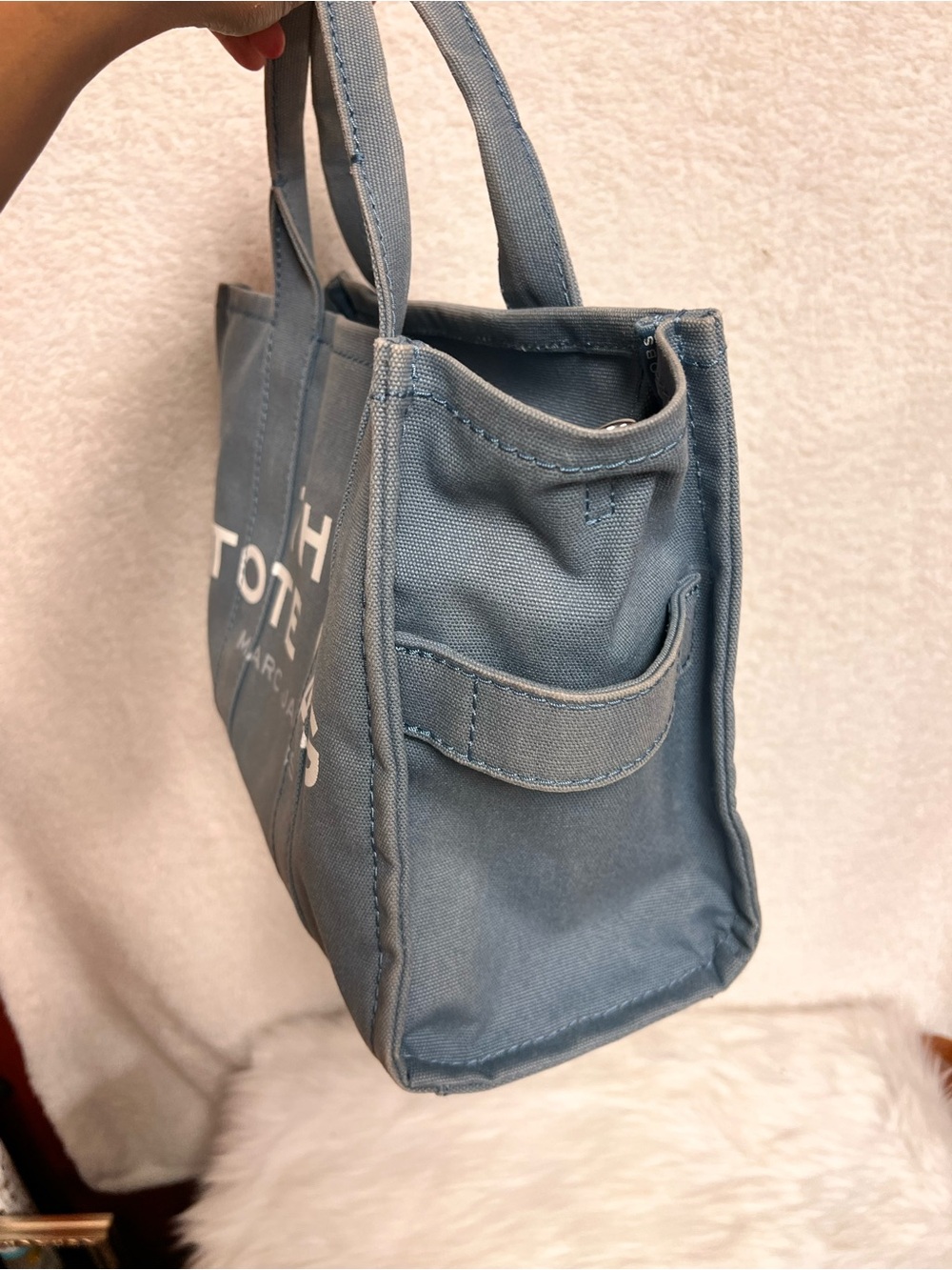 Marc Jacobs Slate Blue Canvas 'The Tote Bag' - Picture 14 of 15